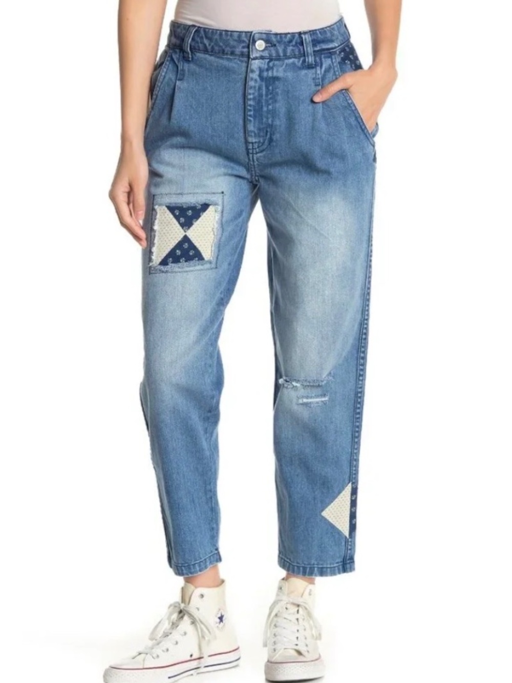We The Free Down To Earth Patched Jeans from Free People